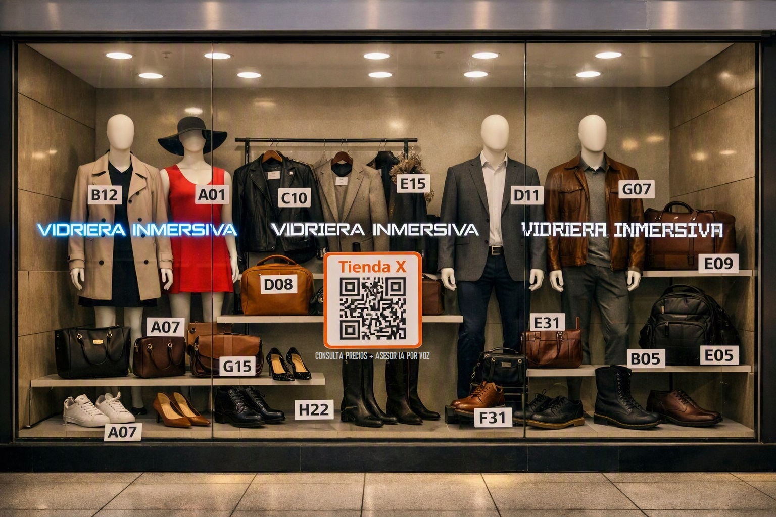 Vidriera con Descripciones Externas